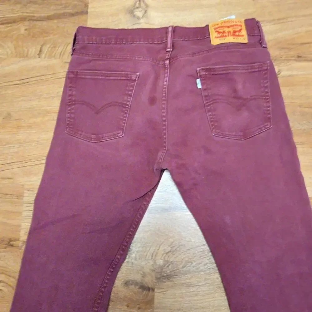Levi's Mens Jeans Slim Fit Red Pruple Burgundy Denim 32x32